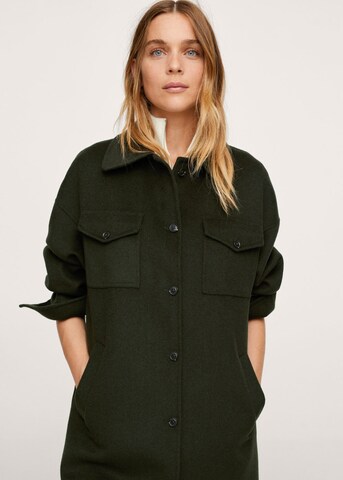 MANGO Between-Seasons Coat in Green