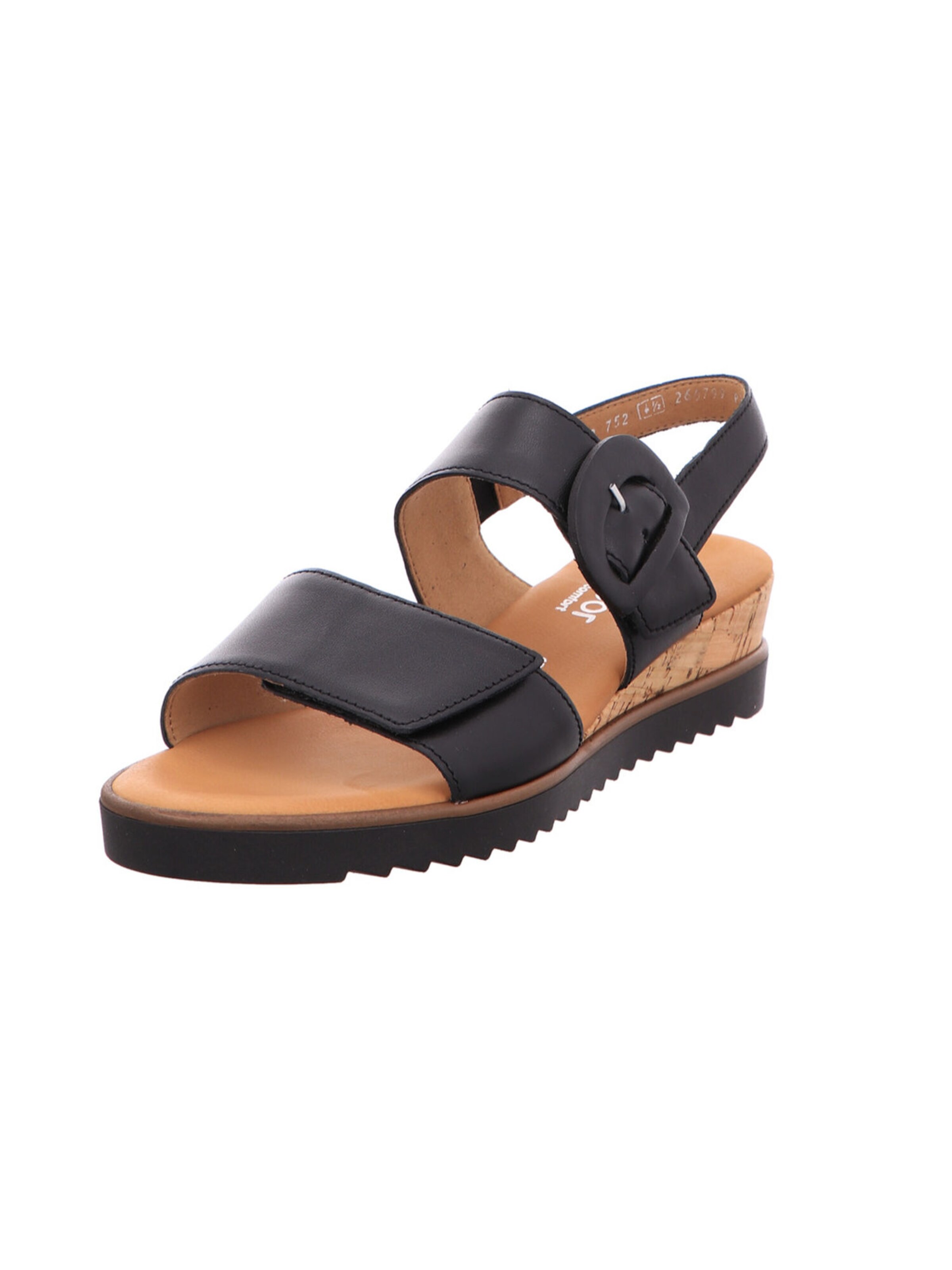 GABOR Strap Sandals in Black: front