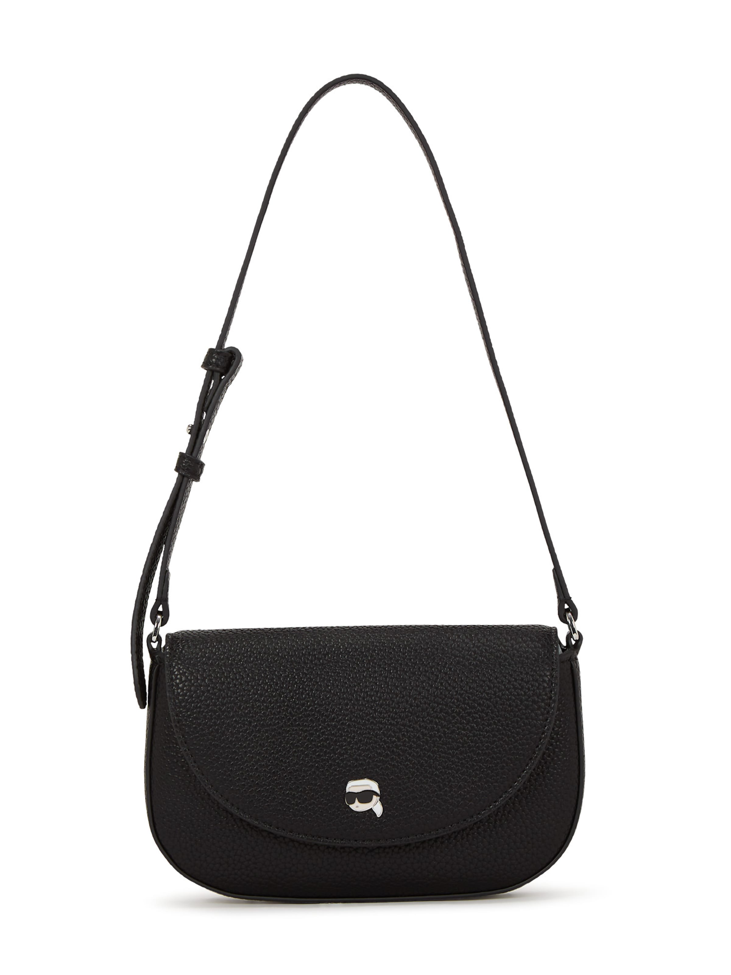 melns Karl Lagerfeld Pleca soma 'Ikon': no priekšpuses