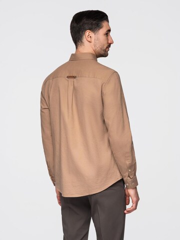 Regular fit Camicia di Ombre in marrone