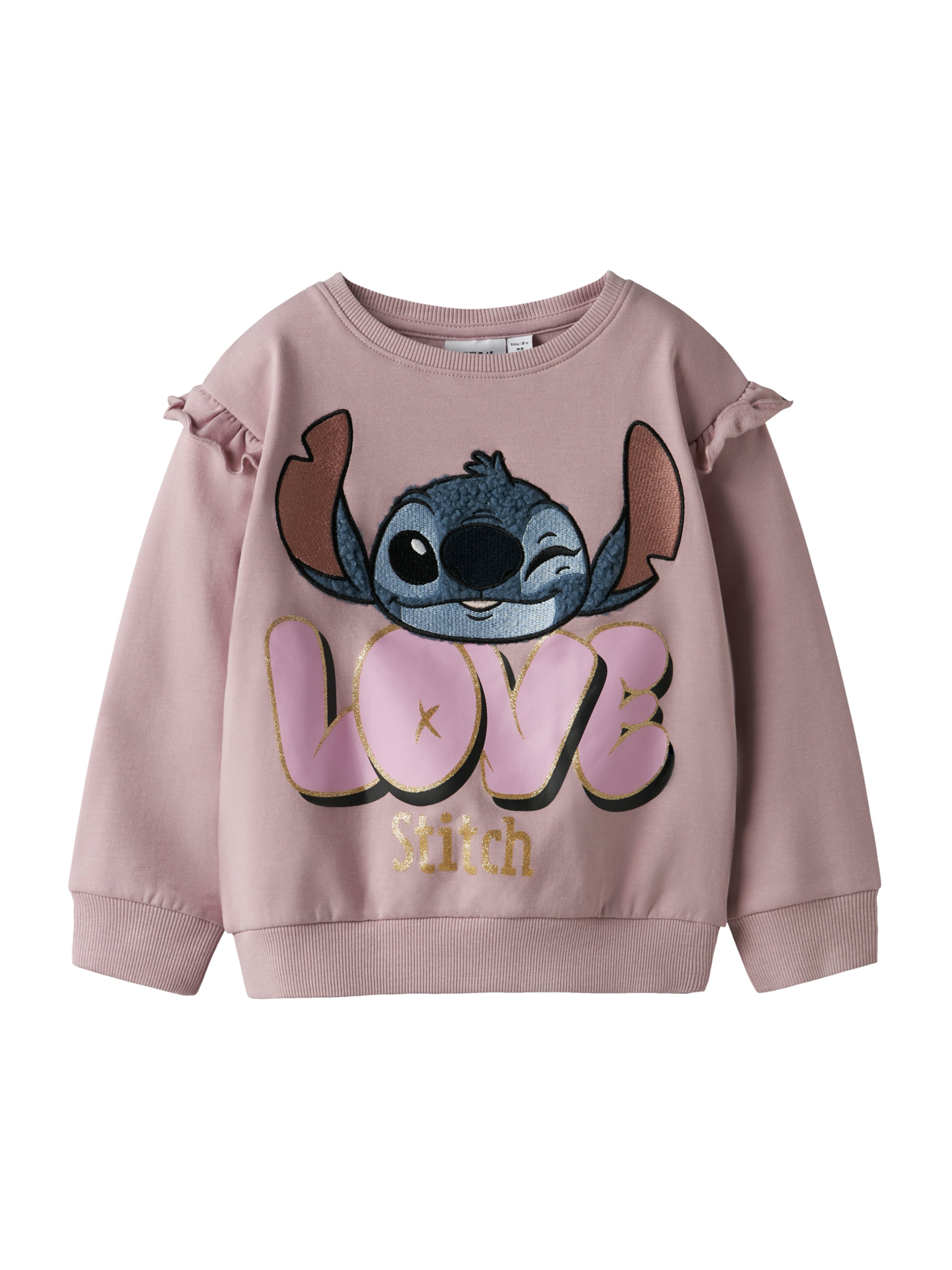 NAME ITSweater majica 'NMFOLA STITCH' - ljubičasta boja: prednji dio