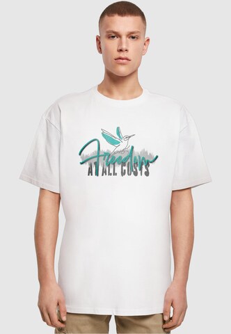 Merchcode Shirt 'Freedom At All Costs' in Wit: voorkant