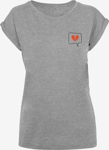 Merchcode T-Shirt 'Heartbreak' in Grau: predná strana
