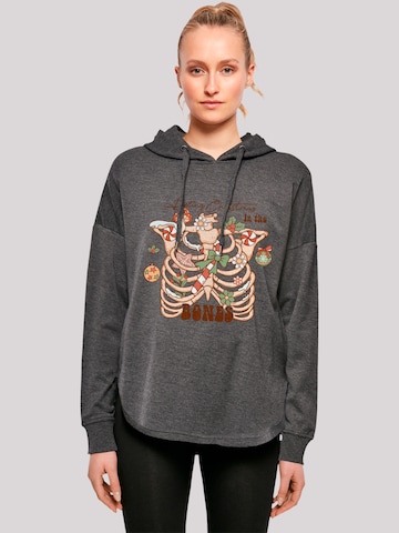 F4NT4STIC Sweatshirt 'Feeling Christmas in the bones' in Grau: Vorderseite