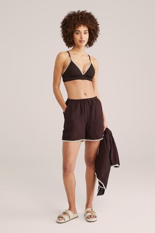 WE Fashion Triangle Bikini top in Brown