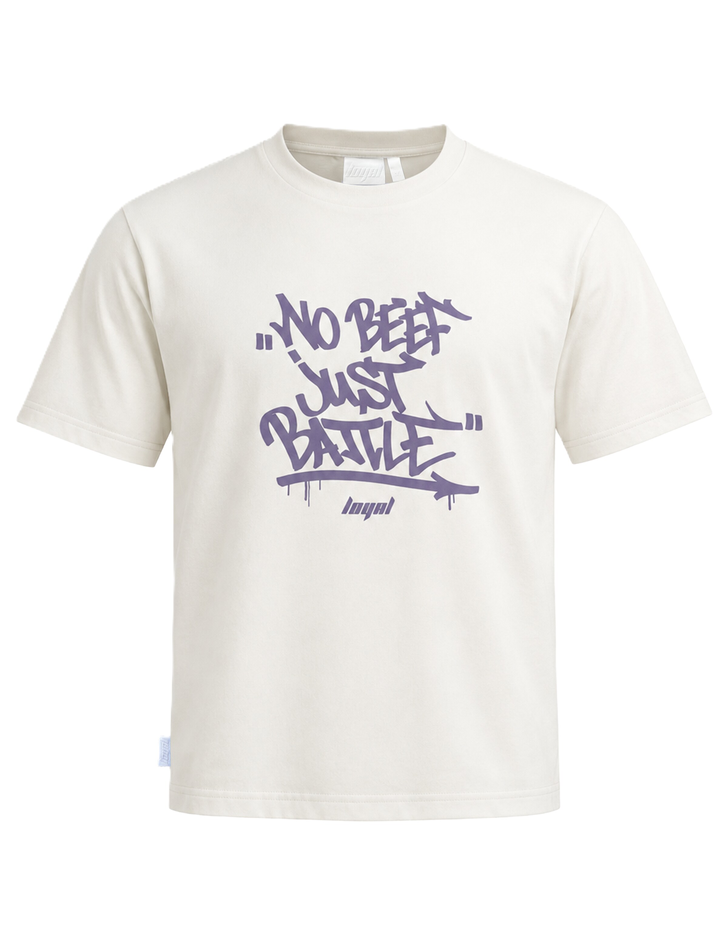 Loyal Athletics by Kontra K Unisex T-Shirt mit Print in Regular Fit in Weiß: Vorderseite