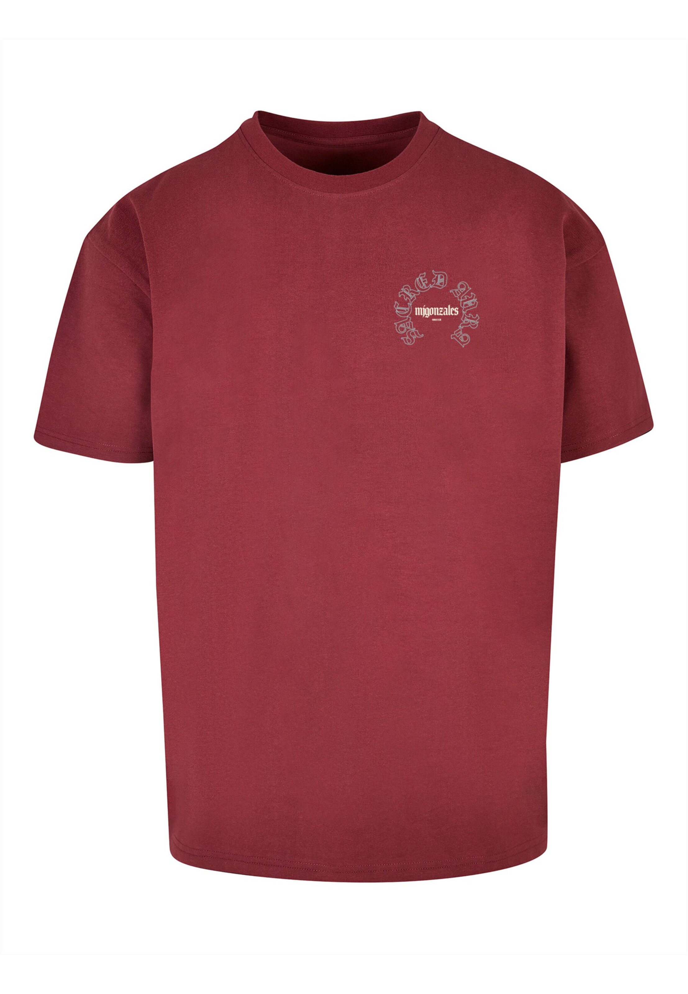 MJ Gonzales T-Shirt 'CROS x' en XXXL en beige / bleu fumé / rouge cerise, Vue avec produit