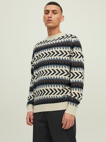 JACK & JONES Sweater 'Percy' in Beige: front