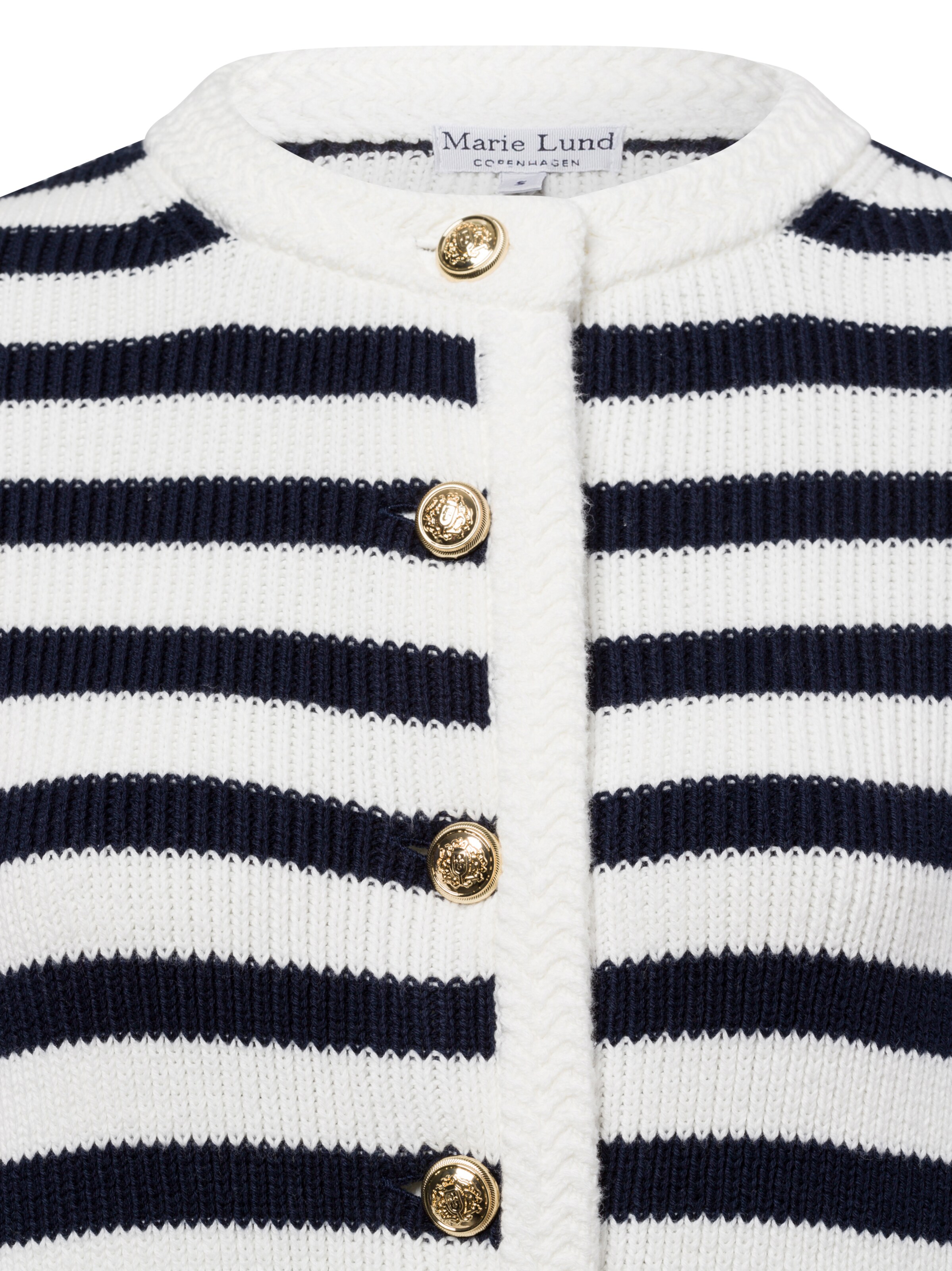 Marie Lund Gebreid vest in Blauw