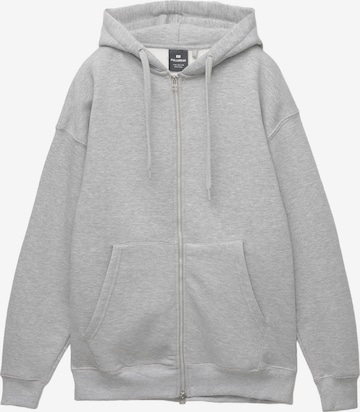 Pull&Bear Bluza rozpinana w kolorze szary: przód