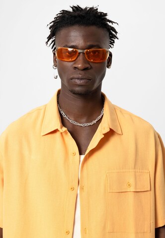 VAMOS CLO Comfort fit Button Up Shirt 'Arlington' in Orange
