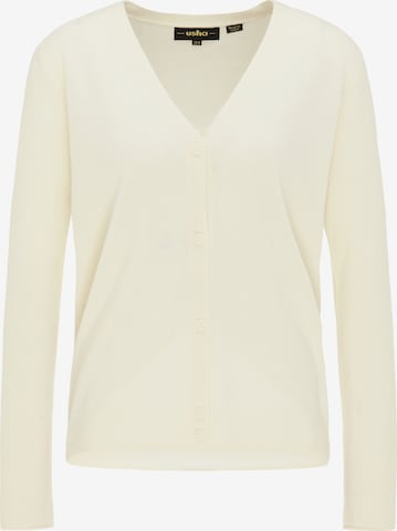 usha BLACK LABEL Knit Cardigan in White: front