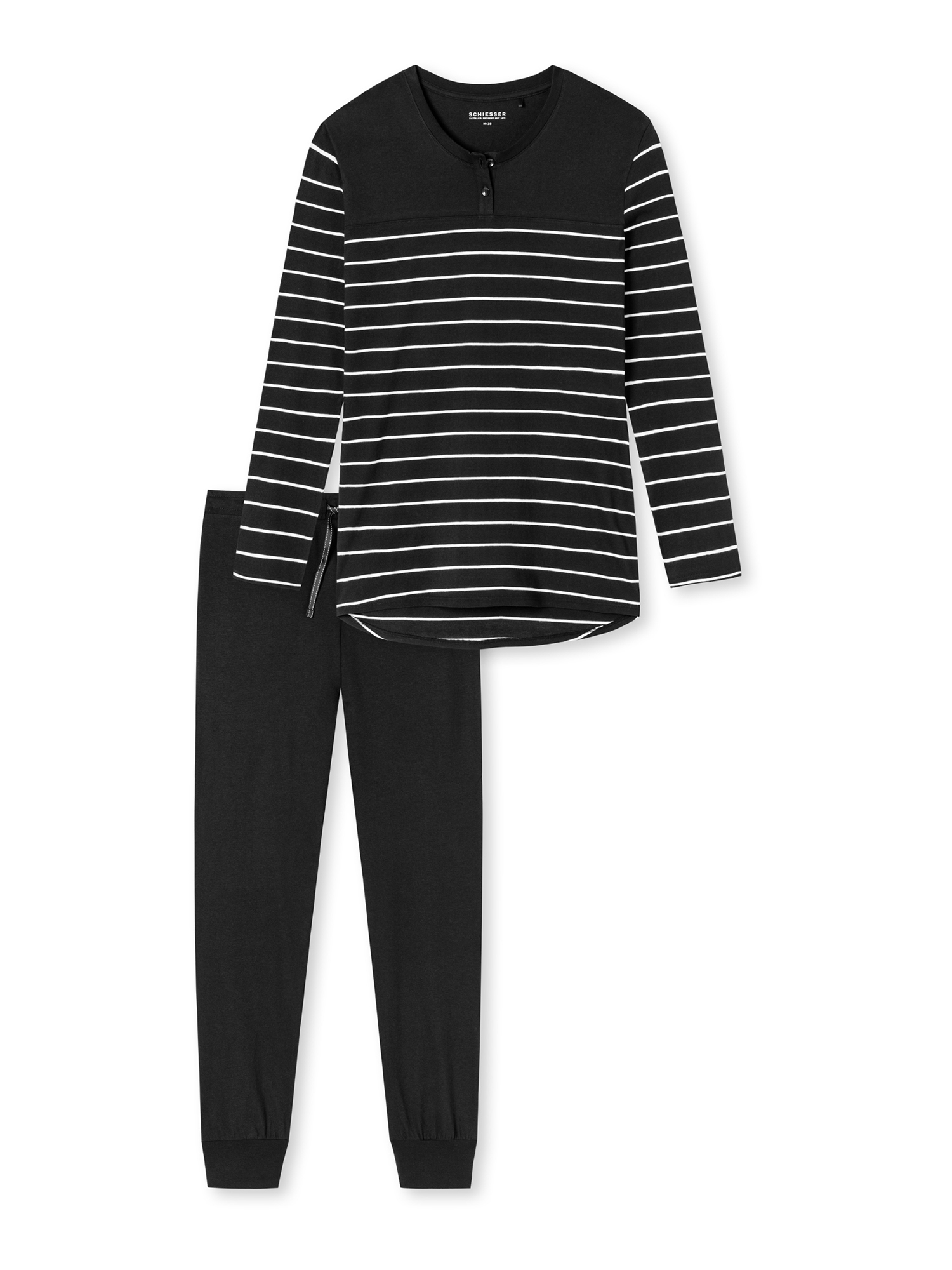 SCHIESSER Schlafanzug (Homewear-Sets) 95/5 in Schwarz 