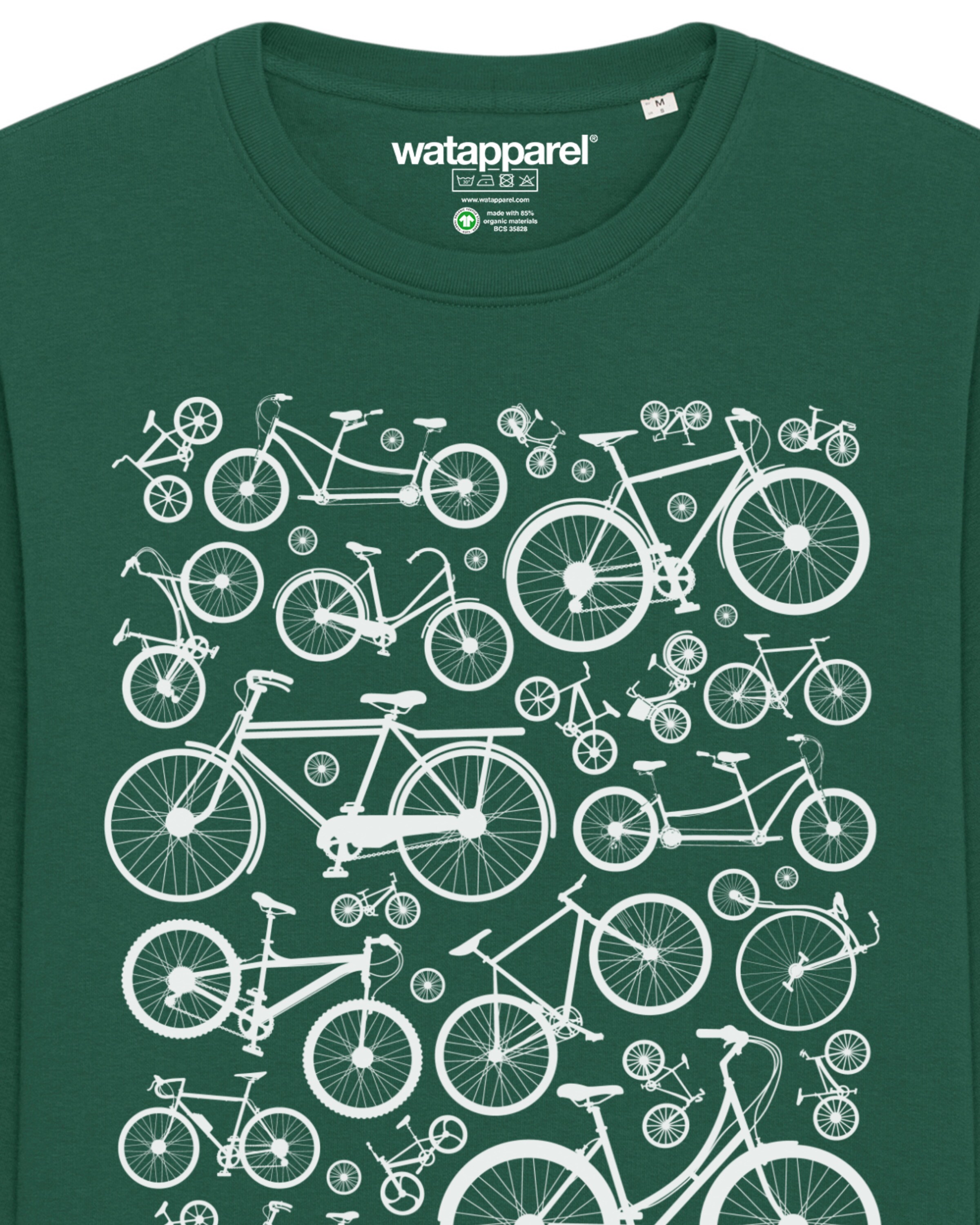 Watapparel Sweatshirt ' Fahrräder ' in Green
