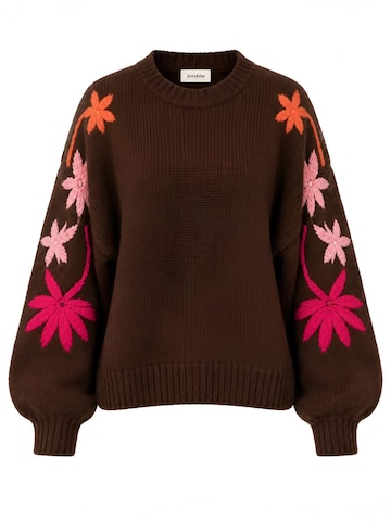 Josephine Label Sweater 'Camisola Flower' in Brown: front