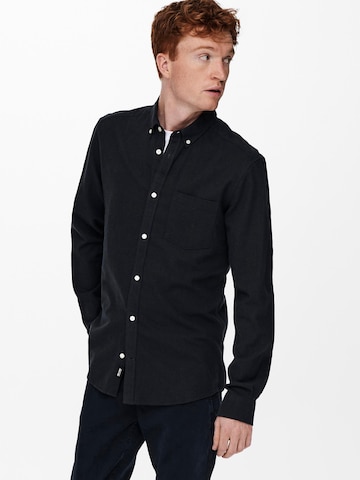 Only & Sons Regular fit Button Up Shirt 'Niko' in Blue