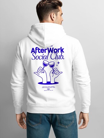 Neverless Zip-Up Hoodie 'After Work Social Club' in White