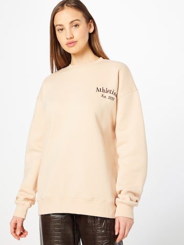 Sweat-shirt Nasty Gal en beige : devant