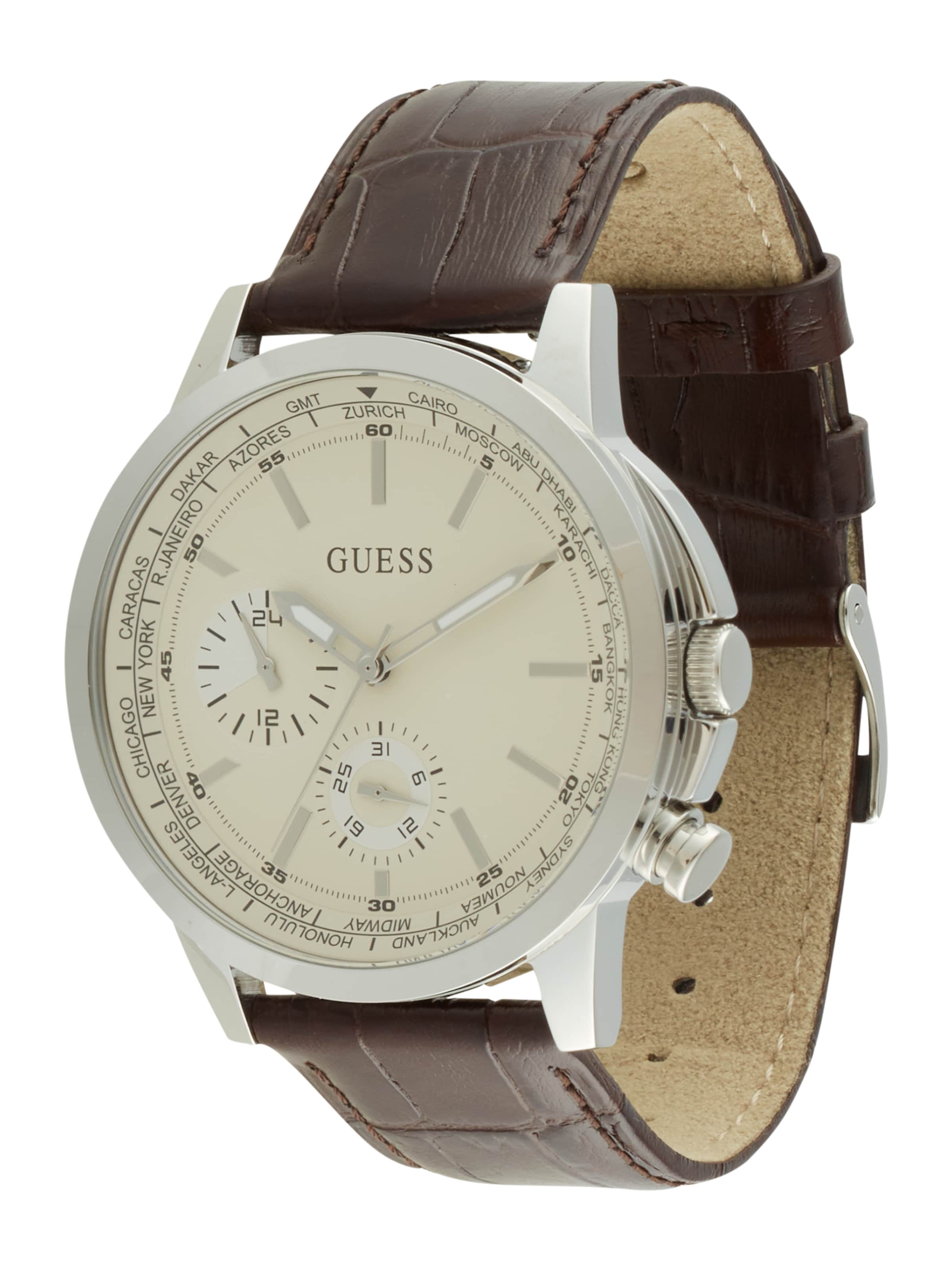 GUESS Analog watch in Brown / Silver, Item view