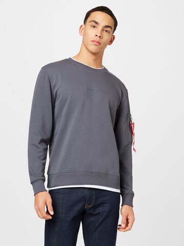 ALPHA INDUSTRIES Sweatshirt in Grijs: voorkant