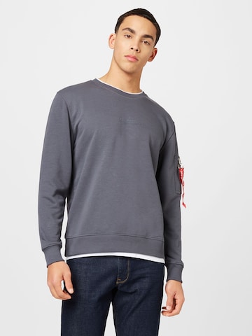 ALPHA INDUSTRIES Sweatshirt i grå: framsida