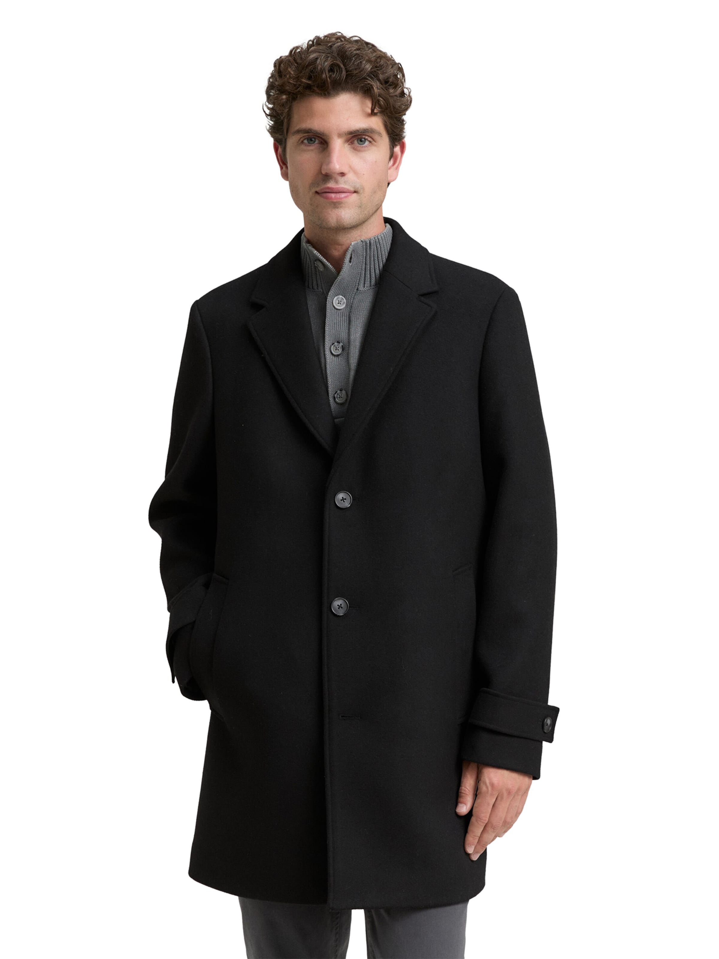 TOM TAILOR Winter coat in Black: front