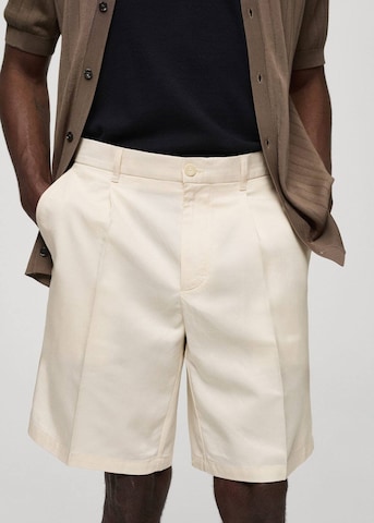 Regular Pantaloni cu dungă 'Piuma' de la MANGO MAN pe bej