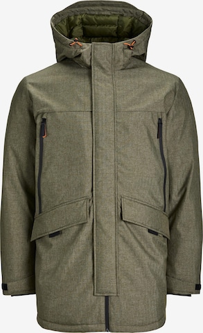 JACK & JONES Winterparka 'Black' in Groen: voorkant