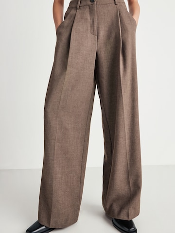 MSCH COPENHAGEN Wide leg Pantalon 'Rosina Michelle' in Bruin: voorkant