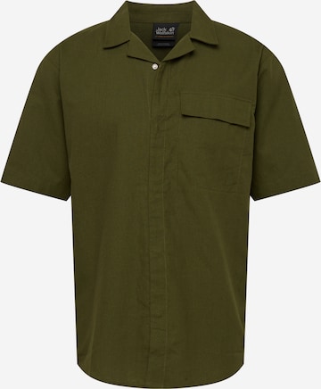 JACK WOLFSKIN Button Up Shirt 'NATURE' in Green: front