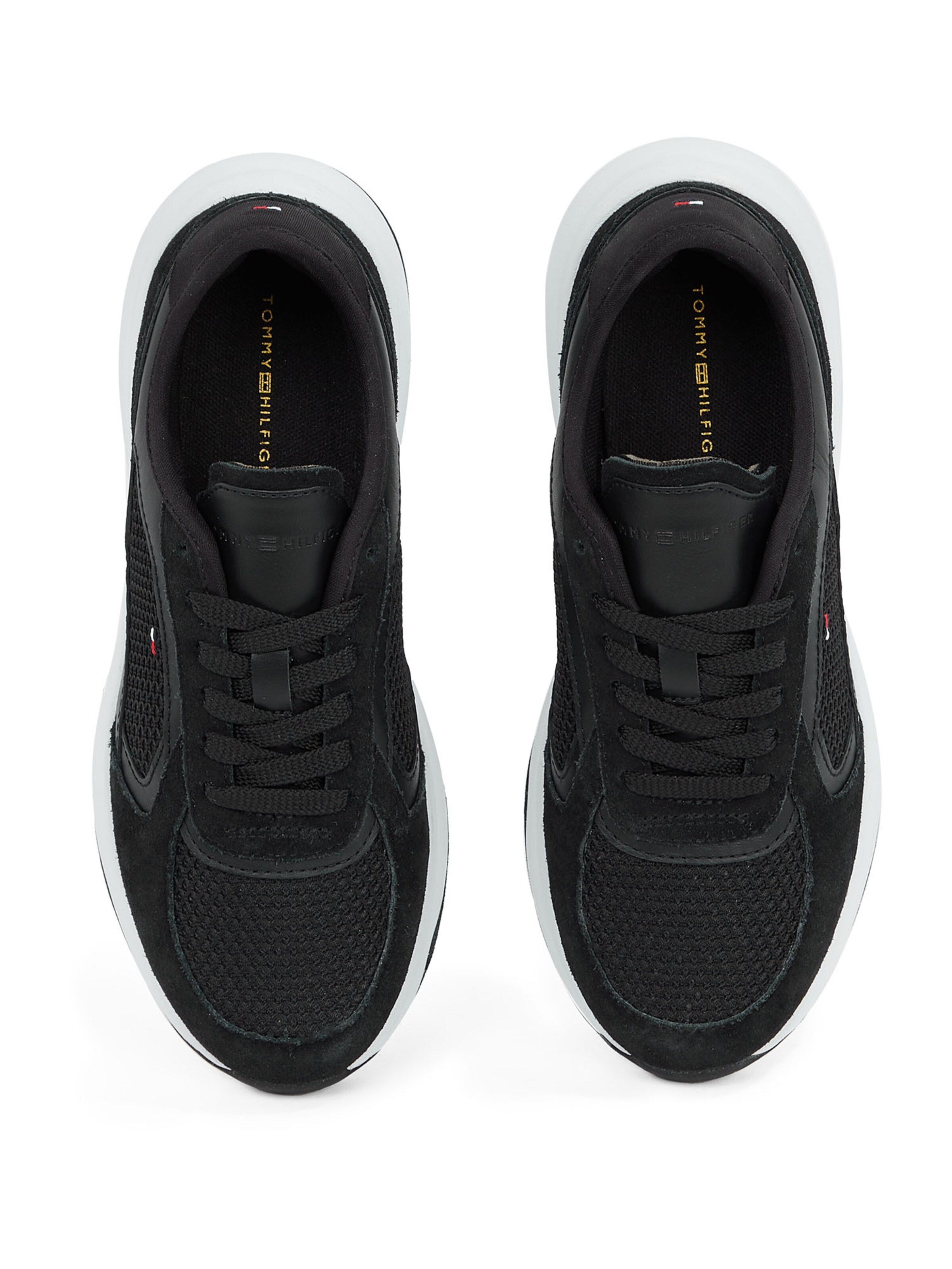 TOMMY HILFIGER Σνίκερ χαμηλό 'SPORTY RUNNER' σε μαύρο