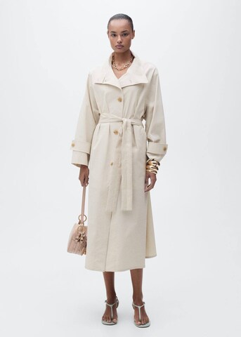 MANGO Between-Seasons Coat 'Biscuit' in Grey: front
