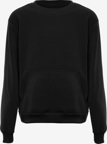 Sweat-shirt MO en noir : devant