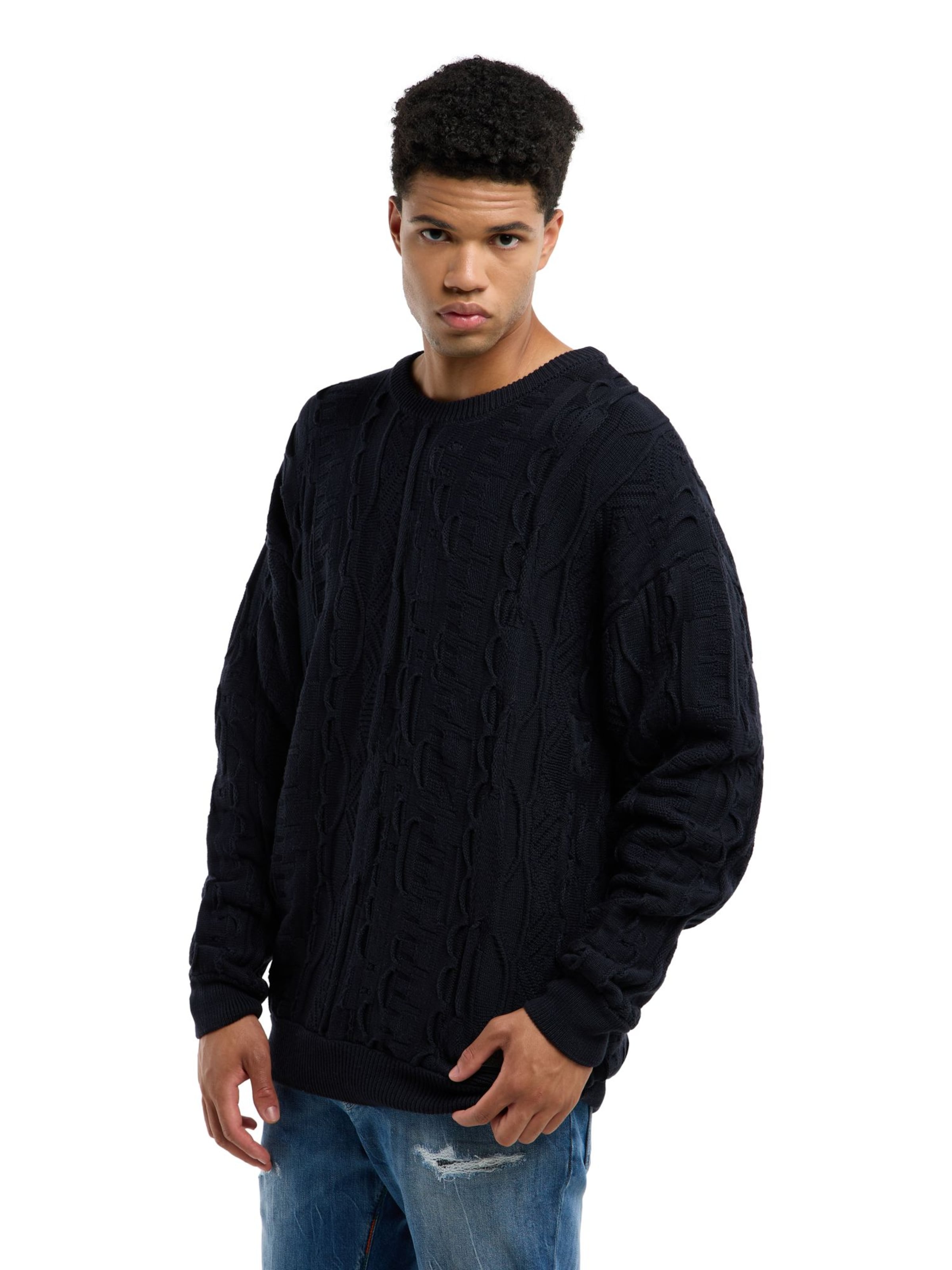 Carlo Colucci Pulóver 'Dima' - kék: elől