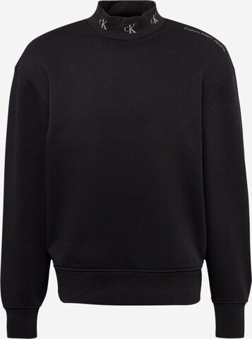 Calvin Klein Jeans Mikina 'JACQUARD' – černá: přední strana