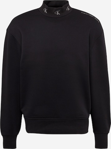 Calvin Klein Jeans - Sweatshirt 'JACQUARD' em preto: frente