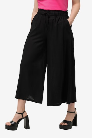 Wide Leg Pantalon Ulla Popken en noir : devant