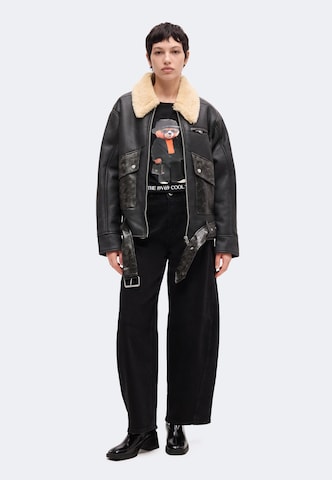 19V69 ITALIA Oversized shirt 'Bellara Cool Teddy' in Zwart