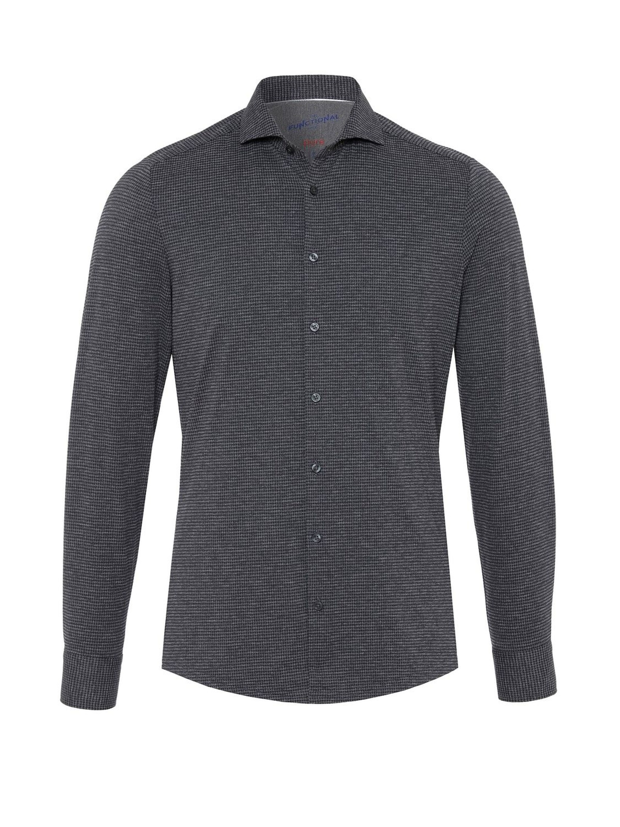 PURE Slim fit Button Up Shirt in Grey: front