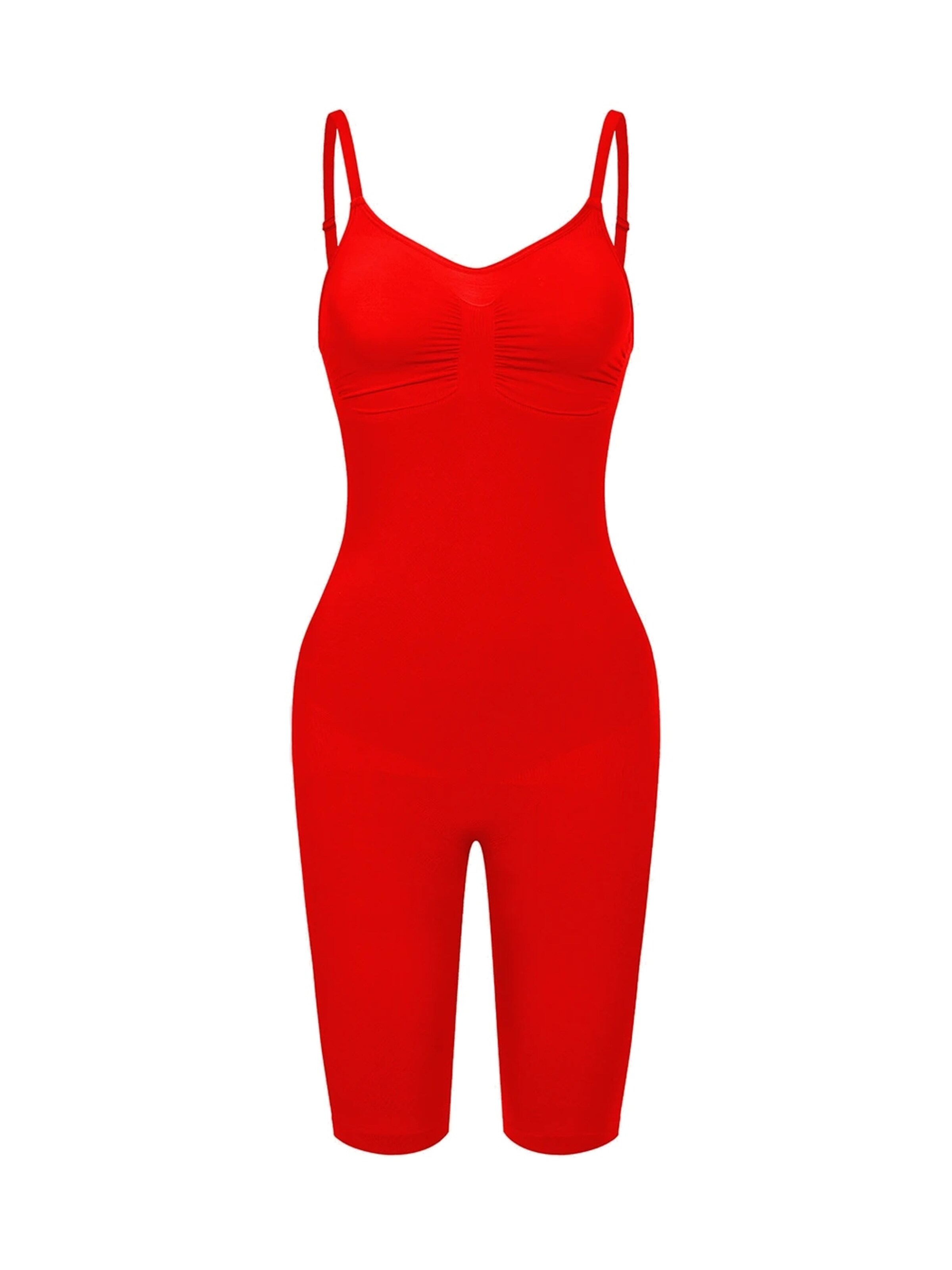 Body modellante 'Bodysuit Sculpting Shapewear mit Shorts' di cfab (formerly creamy fabrics) in rosso: frontale