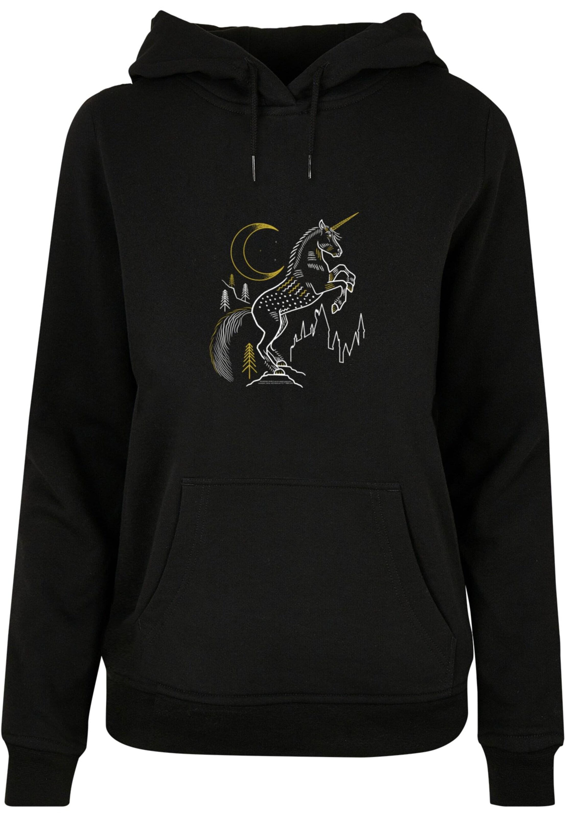 Sweat-shirt 'Harry Potter - Unicorn' ABSOLUTE CULT en noir : devant