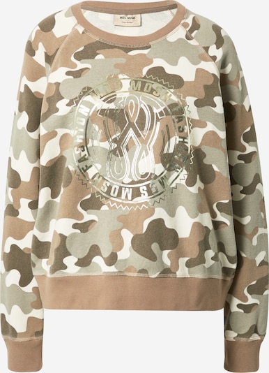 MOS MOSH Sweater majica u smeđa / tamno smeđa / svijetlosiva / bijela, Pregled proizvoda