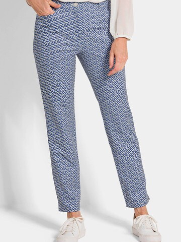 Coupe slim Pantalon 'Louisa' Goldner en bleu : devant