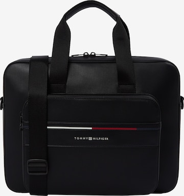 juoda TOMMY HILFIGER Nešiojamo kompiuterio krepšys 'FOUNDATION': priekis