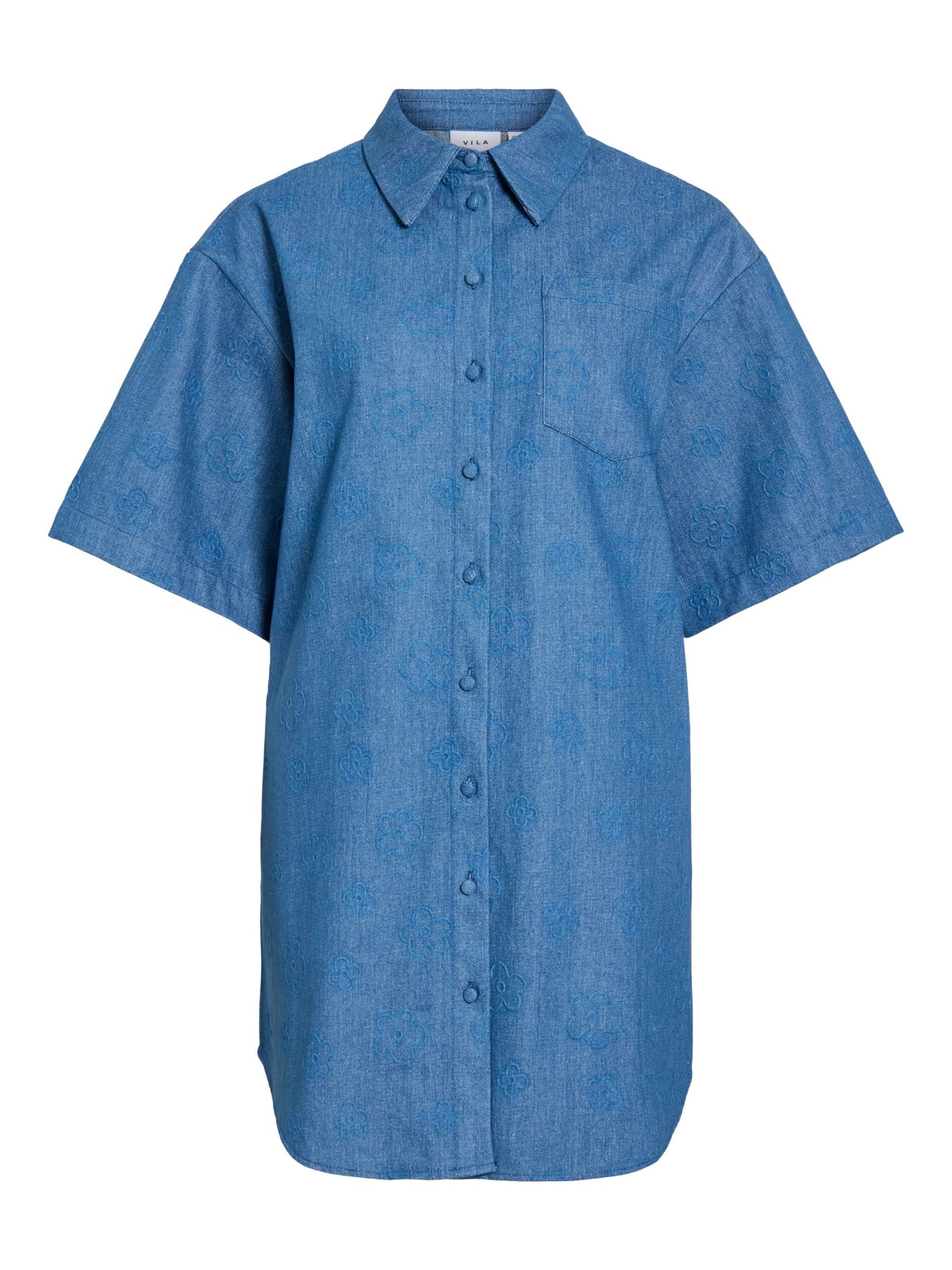Robe-chemise 'VILuna' VILA en bleu : devant