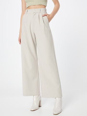 Abercrombie & Fitch Zvonové kalhoty Kalhoty se sklady v pase – béžová: přední strana