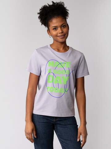 T-shirt 'Have a good day today' Watapparel en violet : devant
