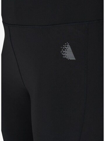 Active by Zizzi Skinny Athletic Pants 'ATEXT' in Black