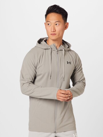 UNDER ARMOUR Trainingsjack in Grijs: voorkant