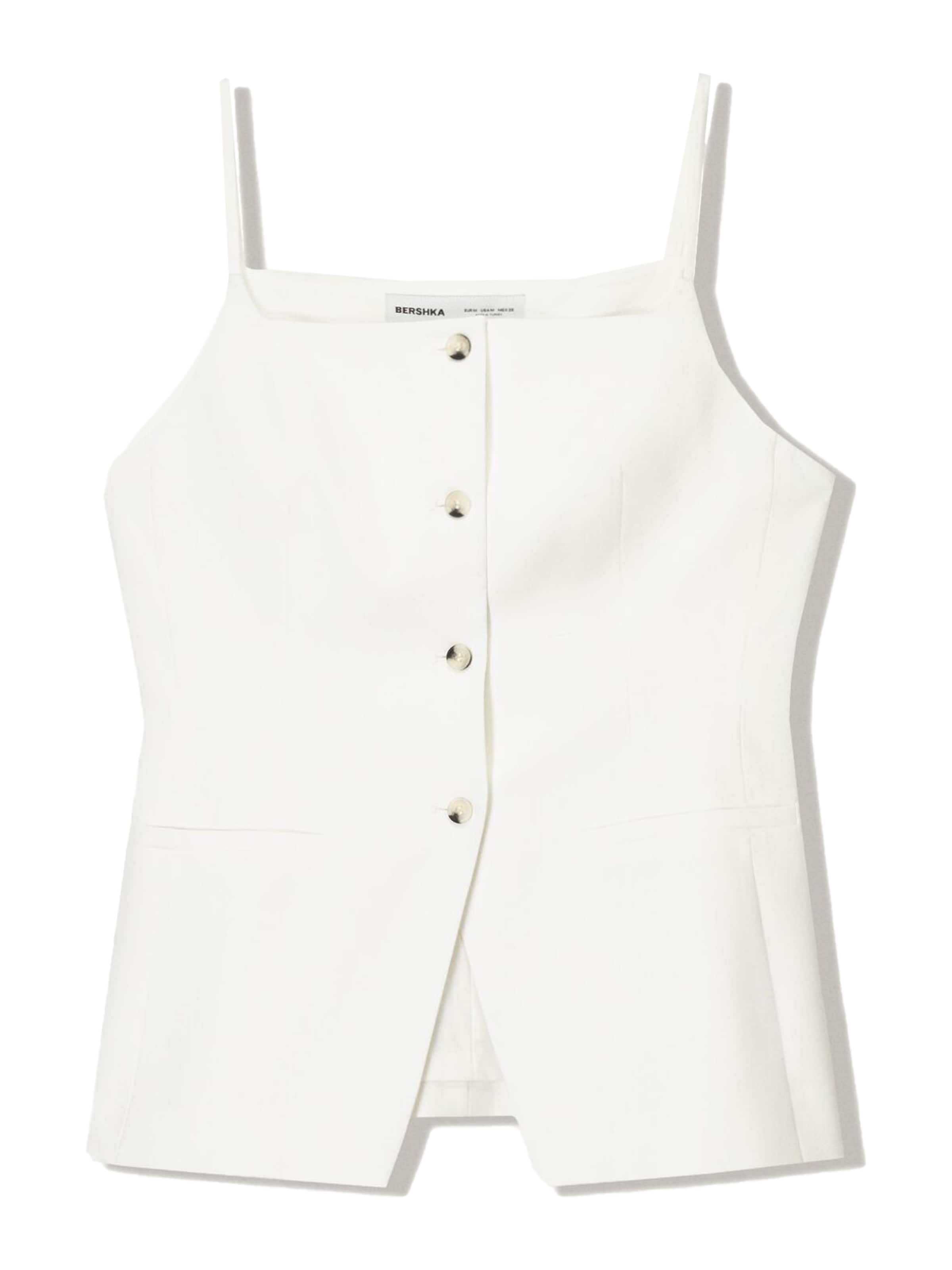 Gilet da completo di Bershka in beige: frontale